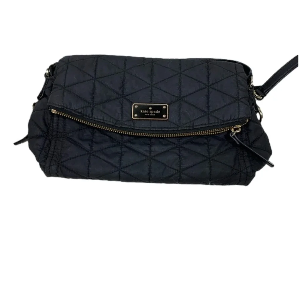 Kate Spade Quilted Flap Purse – Black – Convertible Shoulder/Handbag